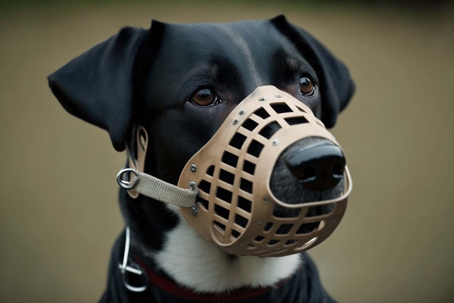 Controlling dog aggression by using a dog muzzle